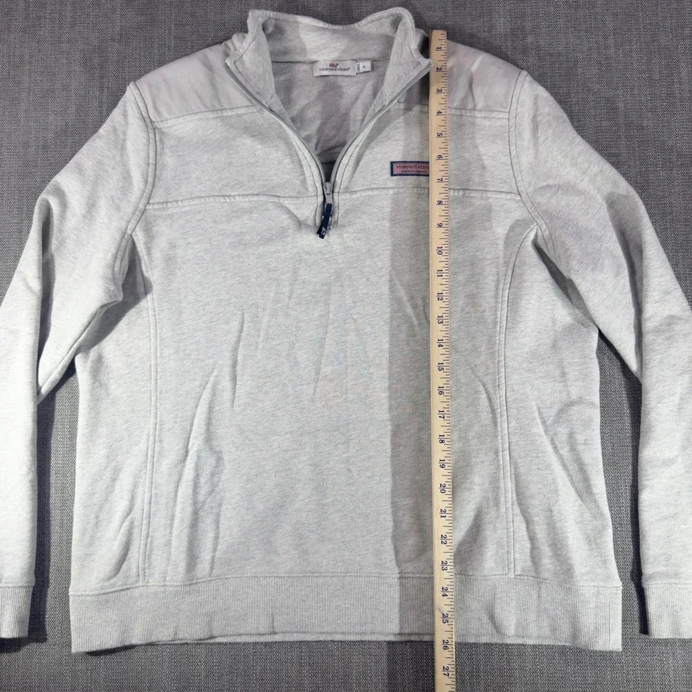 Vineyard Vines Sweatshirt Mens XL Gray 1/4 Zip Fleece Mock Neck Pullover Logo